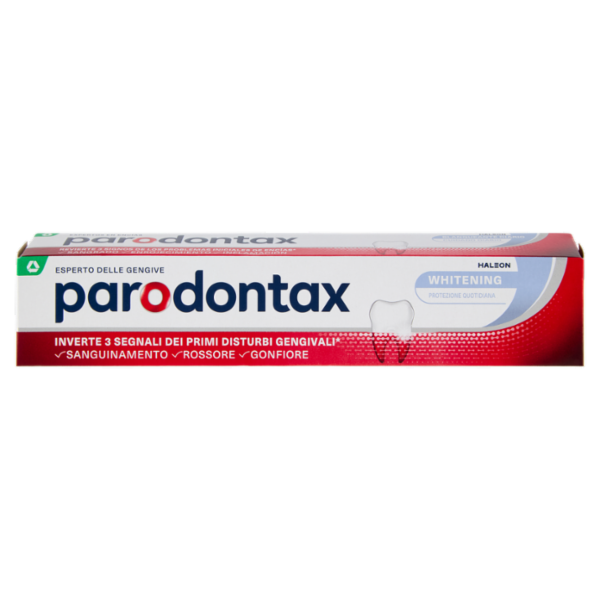 Parodontax whitening dentifricio quotidiano con fluoro per gengive più sane e denti forti 75 ml