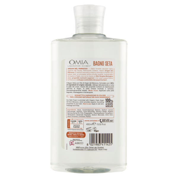 Omia Laboratori Ecobio Bagno Seta argan del Marocco Nutriente 400 ml