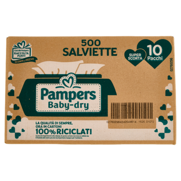 Pampers Baby-dry Salviette 500 pz