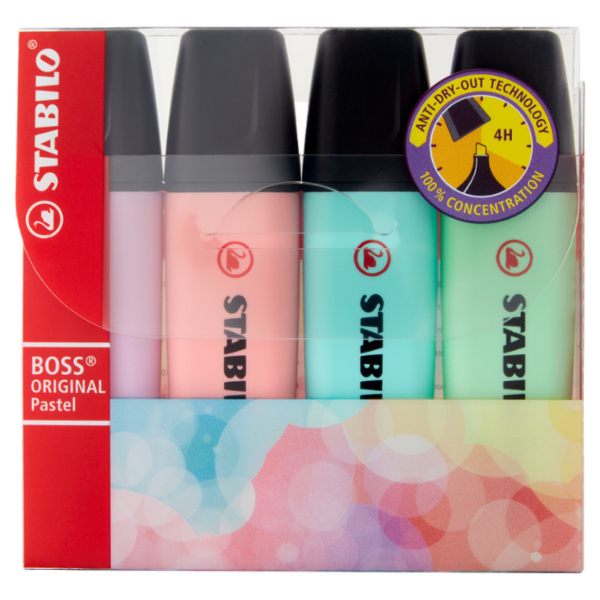 STABILO Boss Original Pastel evidenziatore - astuccio da 4 pz.