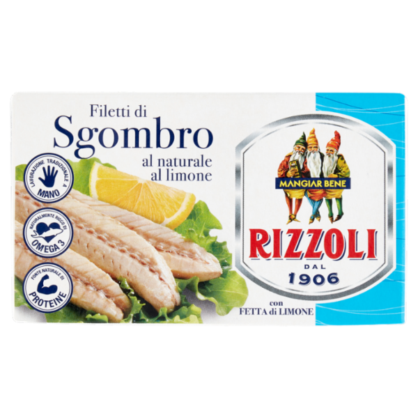 Rizzoli Filetti di Sgombro al naturale al limone 125 g