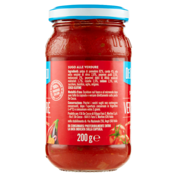 De Cecco Sugo alle Verdure con Peperone Dolce di Altino 200 g