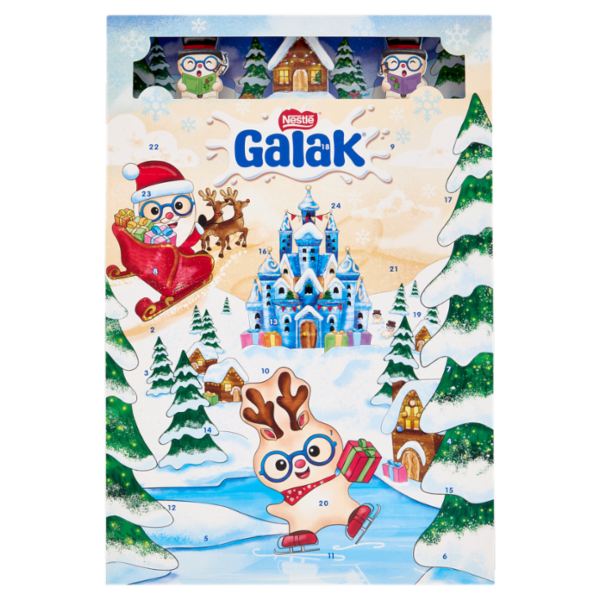 GALAK Calendario Avvento Personaggi di Cioccolato Bianco e Cereali 196,8g