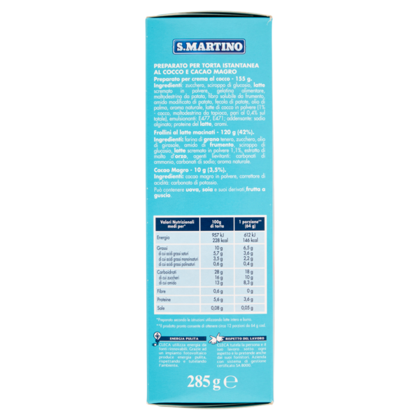 S.Martino gustati la vita! Preparato per Torta al Cocco con Cacao 285 g