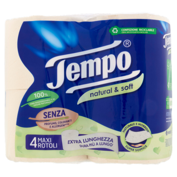 Tempo natural & soft Maxi Rotoli 4 pz