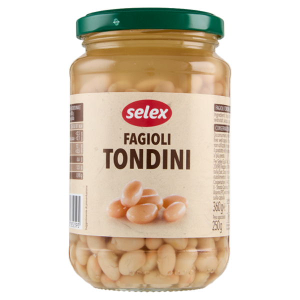 Selex Fagioli Tondini Lessati 360 g