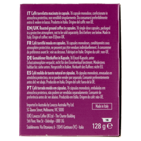 Lavazza A Modo Mio Lungo Dolce 16 Capsule 128 g