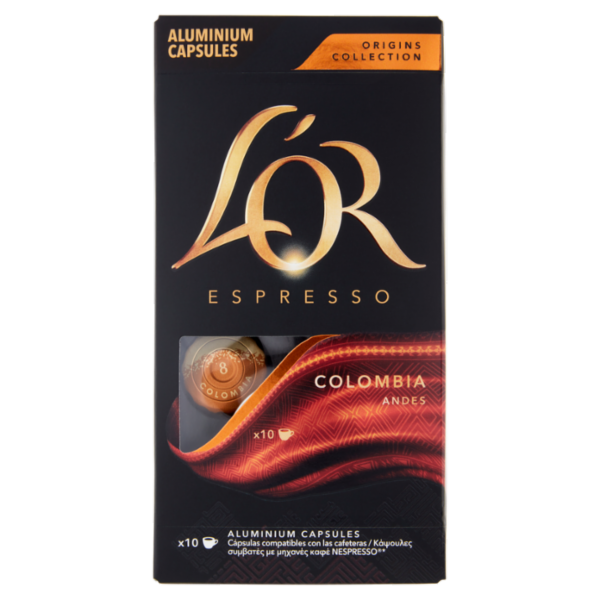 L'Or Espresso Origins Collections Colombia- 10 Capsule Caffè Comp. Macchine Nespresso*® Original 52g