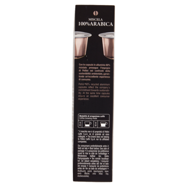Pellini Top Miscela 100% Arabica Compatibili Nespresso* 10 Capsule 55 g