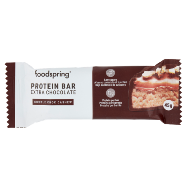 foodspring Protein Bar Extra Chocolate Double Choc Cashew 1 x 45 g