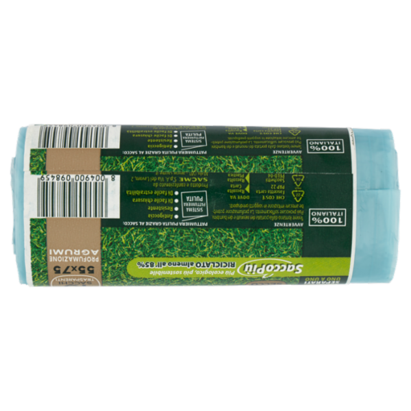 my Sac eco secco Uno per Uno pattumiera Grande 55x75 Profumazione Agrumi Sacchi Trasparenti 15 pz