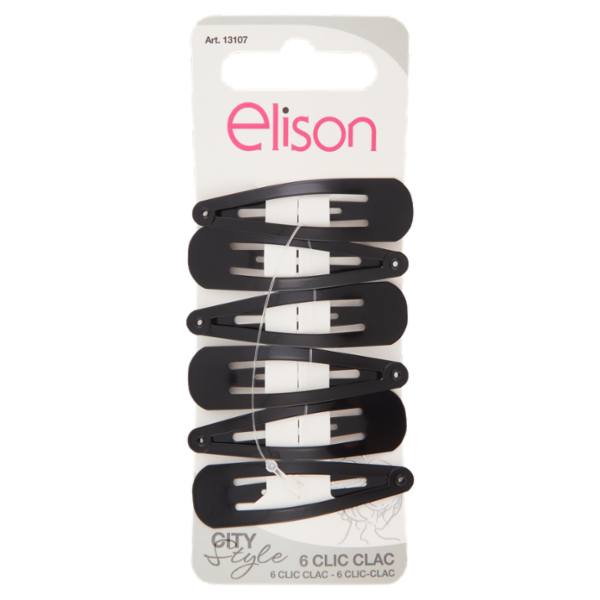elison City Style Clilc Clac Small Black 6 pz