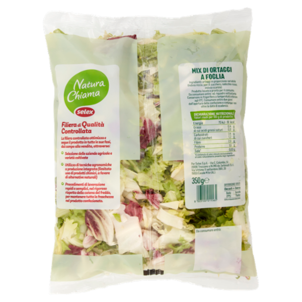 Selex Natura Chiama Insalata Mista Lavata e Pronta per il Consumo 350 g
