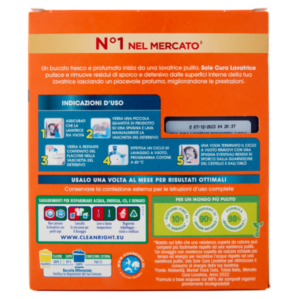 Sole Freschezza Alpina Cura Lavatrice 250 ml x 2