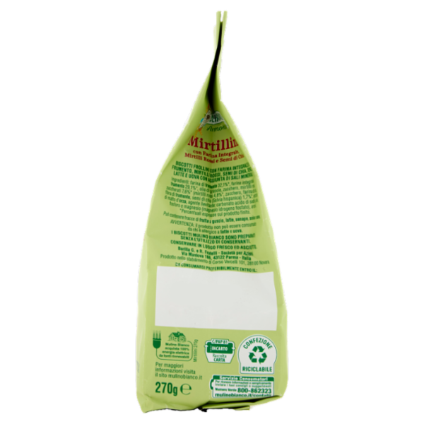 Mulino Bianco Armonia Mirtillini Biscotti Farina Integrale Mirtilli Rossi Senza Latte e Uova 270g