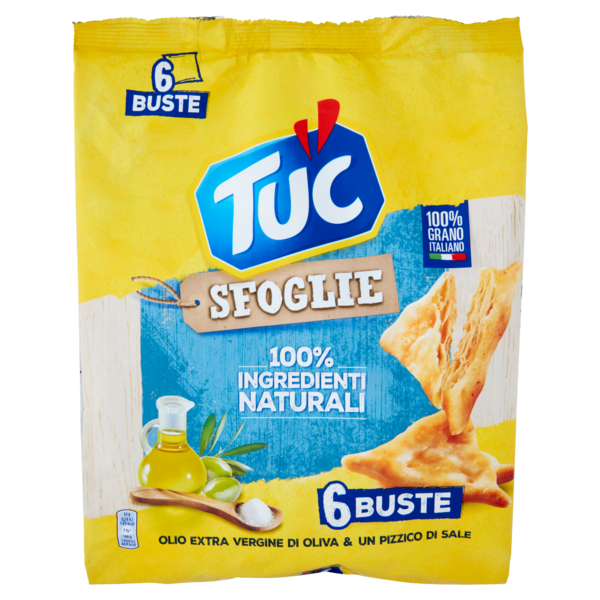 Tuc Sfoglie Olio Extra Vergine di Oliva & Un Pizzico di Sale Multipack - 6 x 32 g
