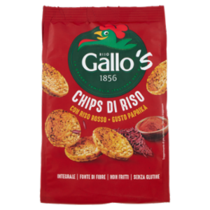 Riso Gallo's Chips Di Riso Con Riso Rosso Gusto Paprika 40 g