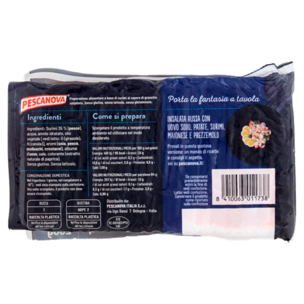 Pescanova Surimi Bastoncini al Sapore di Granchio Senza Glutine surgelati 250 g