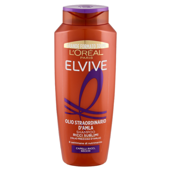 Elvive Olio Straordinario d'Amla Shampoo Ricci Sublimi, per Capelli Ricci, Secchi, 300 ml