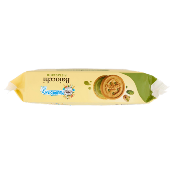 Mulino Bianco Baiocchi Biscotti Snack Farciti con Crema al Pistacchio 168g