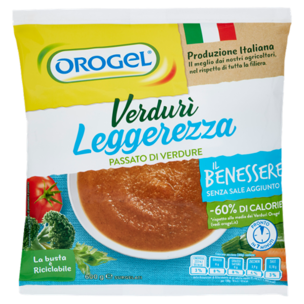 Orogel Il Benessere Verdurì Leggerezza Passato di Verdura 600 g