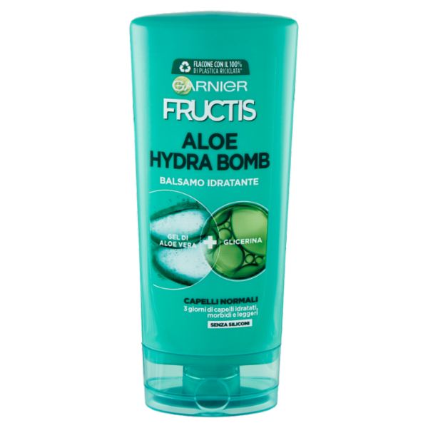 Garnier Balsamo Fructis Aloe Vera Hydra Bomb, per Capelli Normali, Idratati e Leggeri, 200 ml