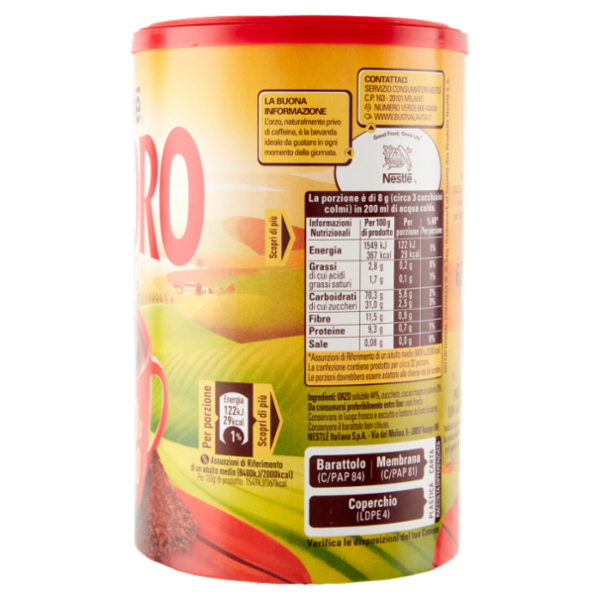 NESTLÉ ORZORO Orzo e Cacao Solubile barattolo 180 g