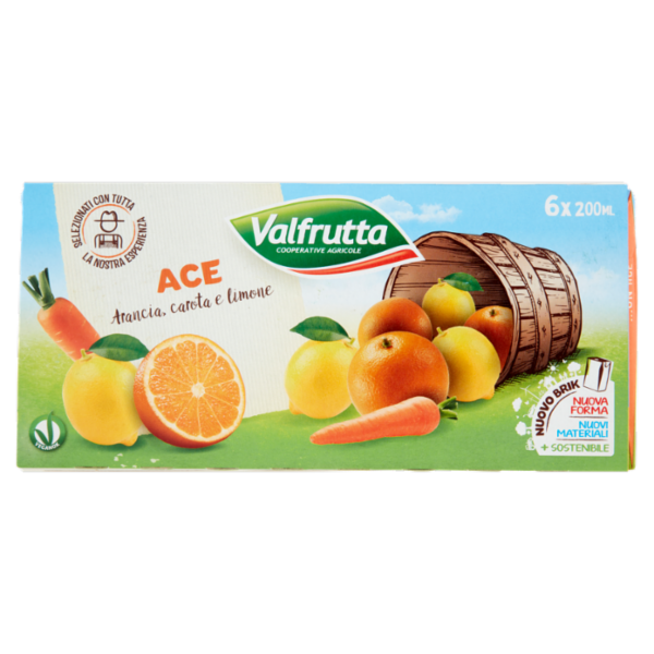 Valfrutta ACE Arancia, carota e limone 6 x 200 ml