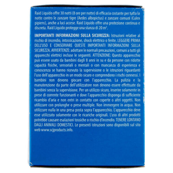 Raid Liquido Elettrico Antizanzare Contro Zanzare, 1 Base e 1 Ricarica 21 ml, 30 Notti