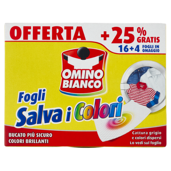 Omino Bianco Fogli Salva i Colori 20 pz