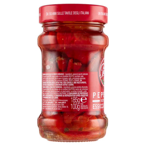 Polli Peperoni Sottolio Essiccati al Sole 185 g