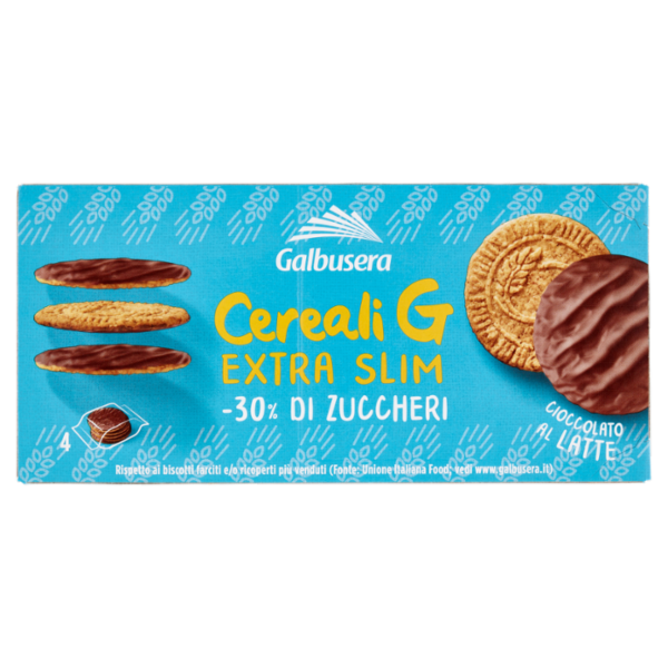 Galbusera Cereali G Extra Slim Cioccolato al Latte 4 x 30 g
