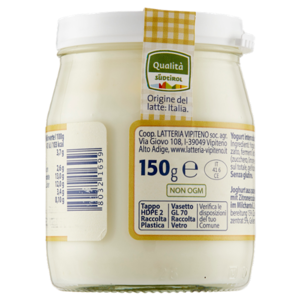 Sterzing Vipiteno Alpenjoghurt Limone da Latte Fieno 150 g