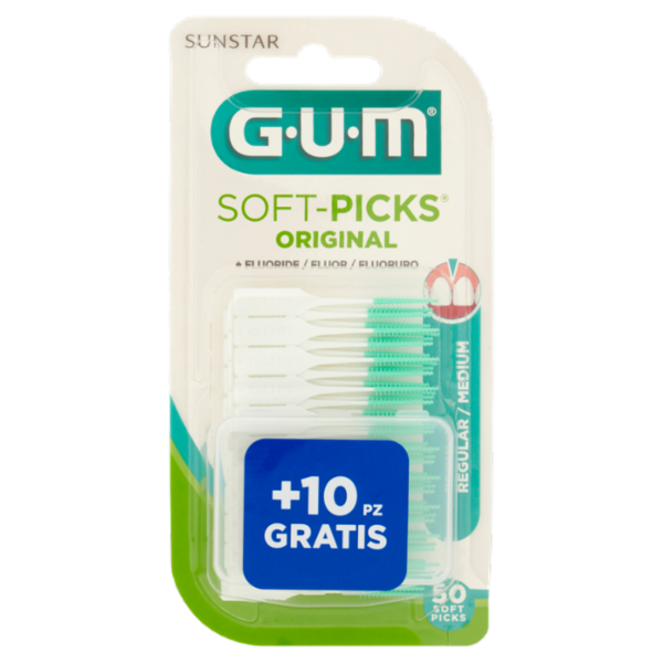 Gum Soft-Picks Original + Fluoruro Regular/Medium 40 + 10 pz