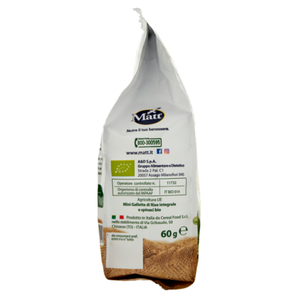 Matt non solo pane SfizioSì Riso e Spinaci bio 60 g