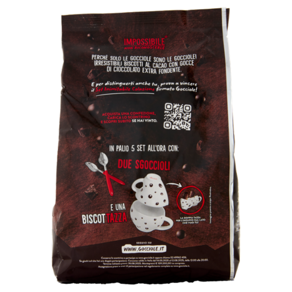 Pavesi Gocciole Extradark Biscotti con Gocce di Cioccolato Extra Fondente 400g