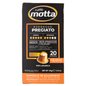 Caffè Motta Espresso Pregiato Capsule In Alluminio Compatibili Con Macchine Nespresso 22 x 5,5 g