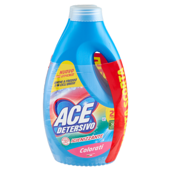 Ace Detersivo Igienizzante Colorati 2 x 27 Lavaggi 2 x 1350 ml