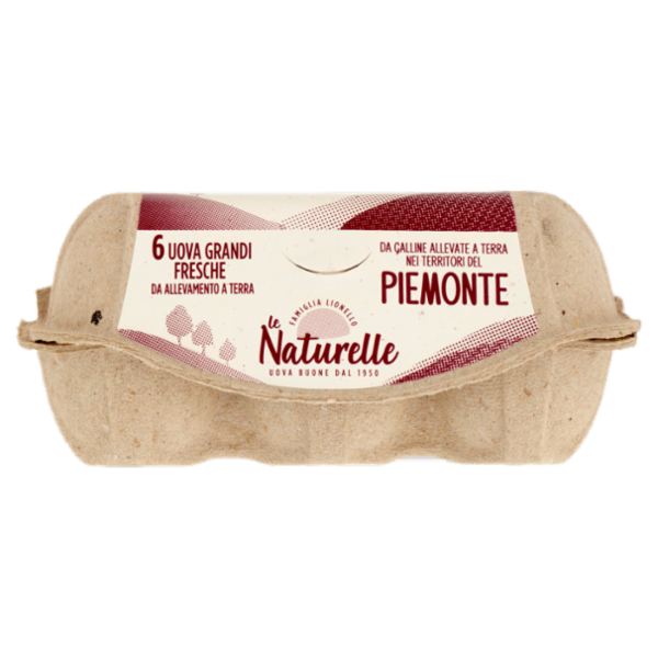 le Naturelle Le Regionali Piemonte 6 Uova Grandi Fresche da Allevamento a Terra