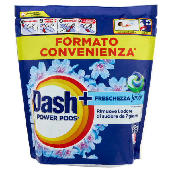 Dash Power Pods Detersivo Lavatrice Capsule + Tocco Lenor Risveglio Primaverile, 38 Lavaggi 809,4 g