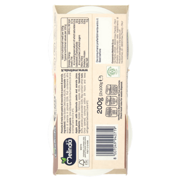 Melinda Fruit appeal fruit & nut cream Mela e Nocciola 2 x 100 g
