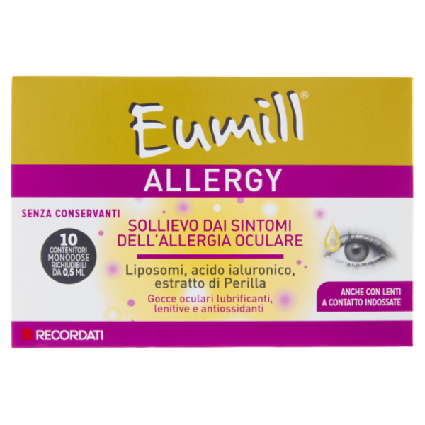 Eumill Allergy Gocce oculari lubrificanti, lenitive e antiossidanti Contenitori Monodose 10 x 0,5 ml
