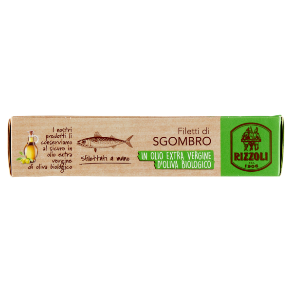Rizzoli Filetti di Sgombro in Olio Extra Vergine d'Oliva Biologico 90 g