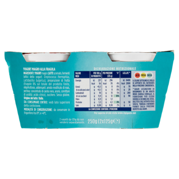 IL GIGANTE Yogurt Magro Fragola 2 x 125 g