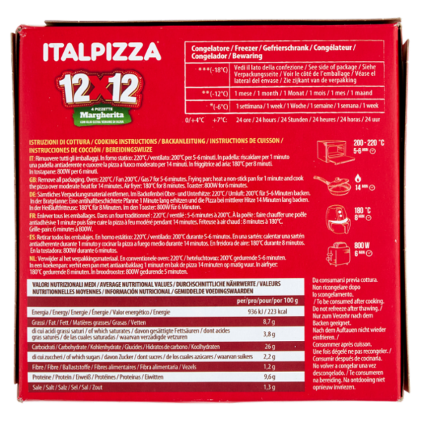 Italpizza 12x12 Margherita 4 x 90 g