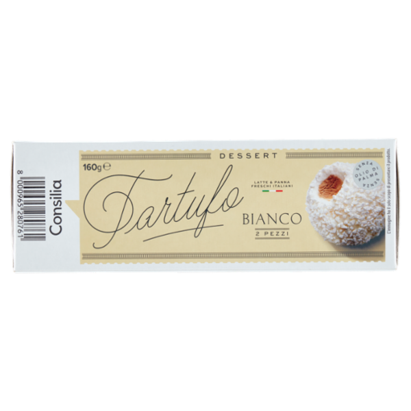 Consilia 2 Tartufi Bianchi di Gelato Panna Ripieno di Caffé 100% Arabica 160 g