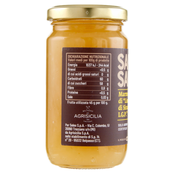 Selex Saper di Sapori Marmellata di Limoni di Siracusa I.G.P. 240 g