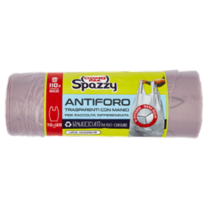 Domopak Spazzy Antiforo Trasparenti Con Manici 110lt Formato Maxi 70x120cm 10 Pz