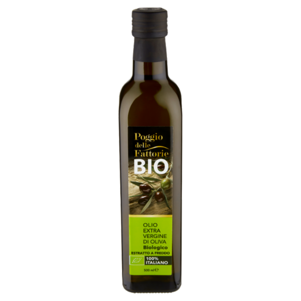 Poggio delle Fattorie Bio Olio Extra Vergine di Oliva Biologico 100% Italiano 500 ml
