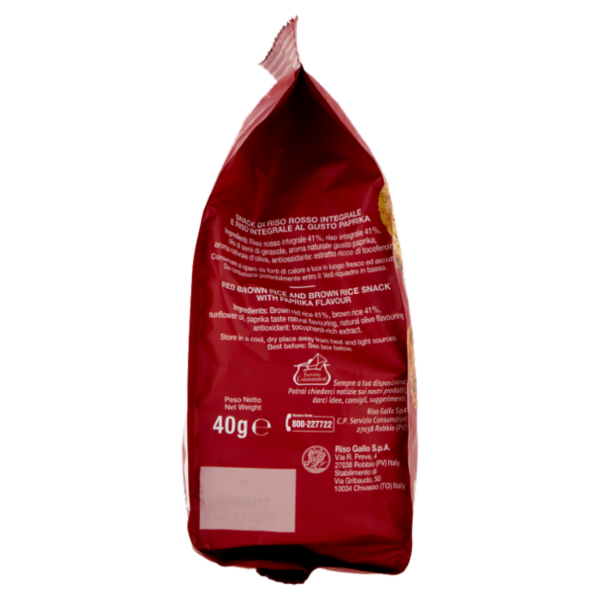 Riso Gallo's Chips di Riso con Riso Rosso Gusto Paprika 40 g